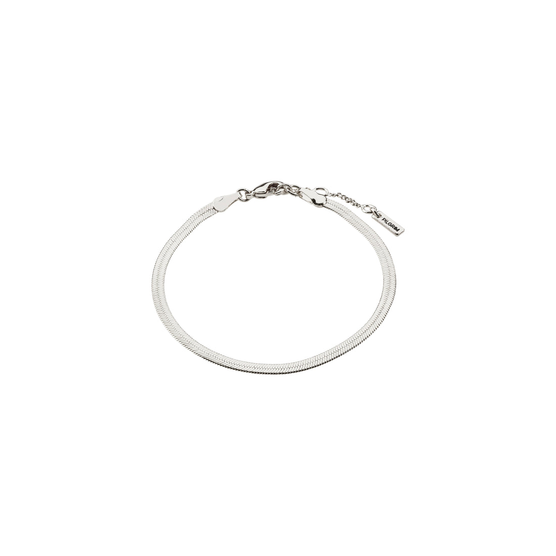 Joanna Recycled Flat Snake Chain Bracelet Silver Pilgrim