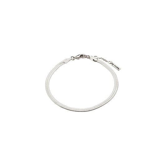 Joanna Recycled Flat Snake Chain Bracelet Silver Pilgrim