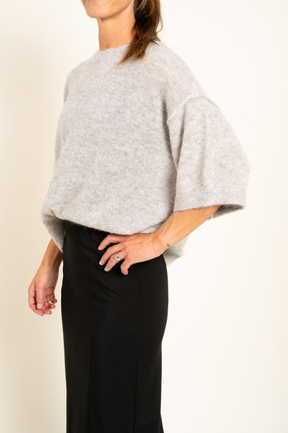 Hiaru Relaxed SS Sweater Heather Grey Dante6