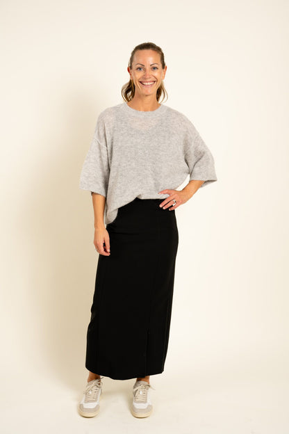 Hiaru Relaxed SS Sweater Heather Grey Dante6