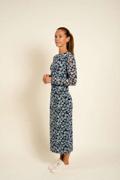 Zita Dress Black/Bright Blue Fabienne Chapot