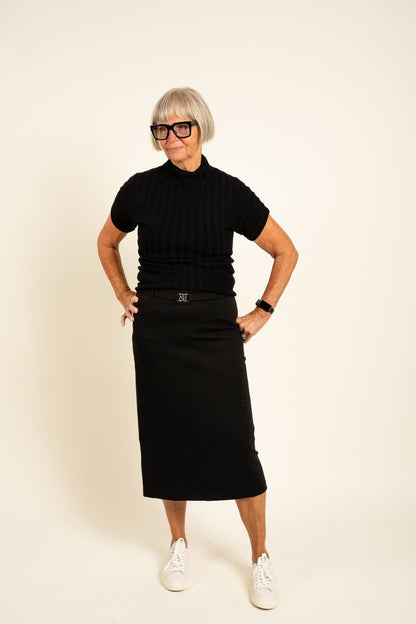 Belted Jersey Skirt Black Filippa K