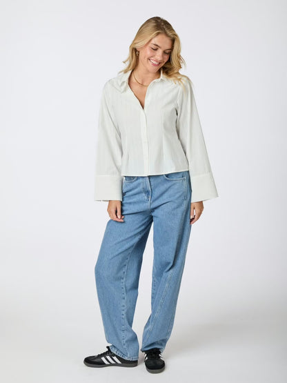 Rosa Solid Shirt White Neo Noir
