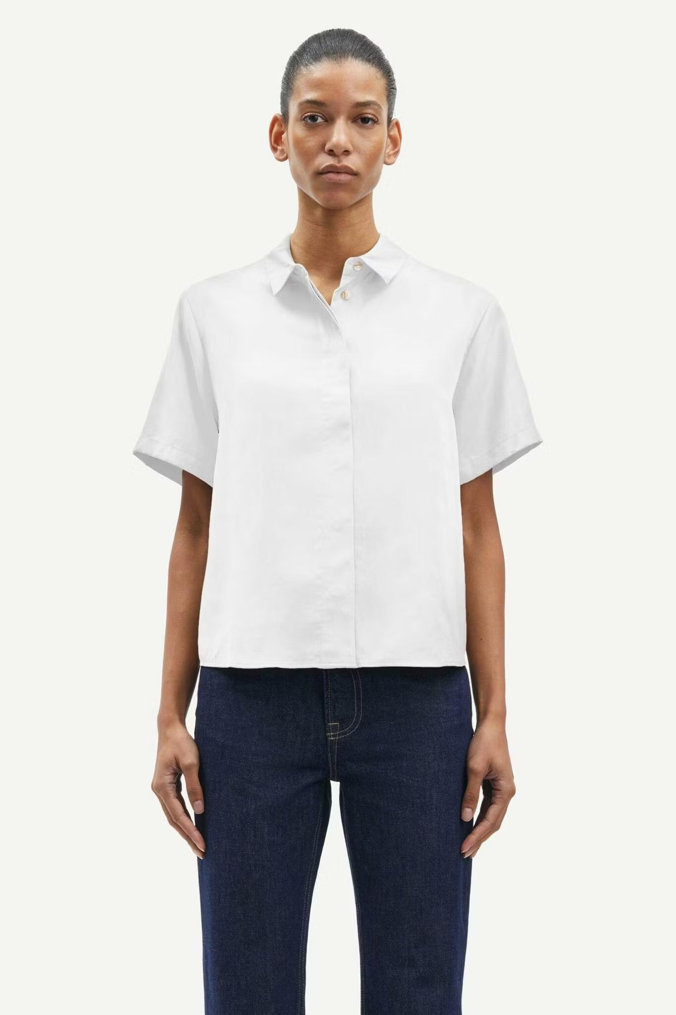Mina SS Shirt 14028 White Samsoe Samsoe