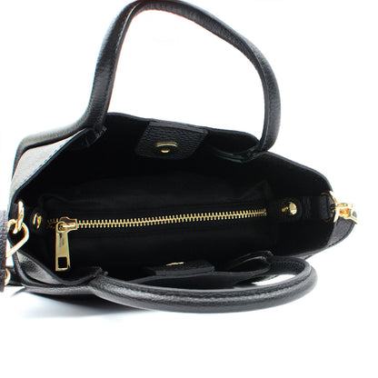 Florence Small Leather Bag Black Latalia