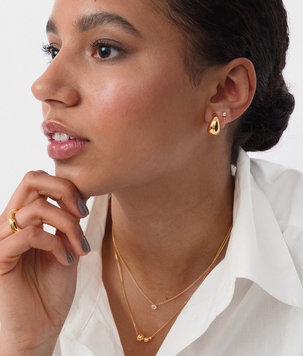 Minimalistica Solo Nova Earrings Gold Syster P