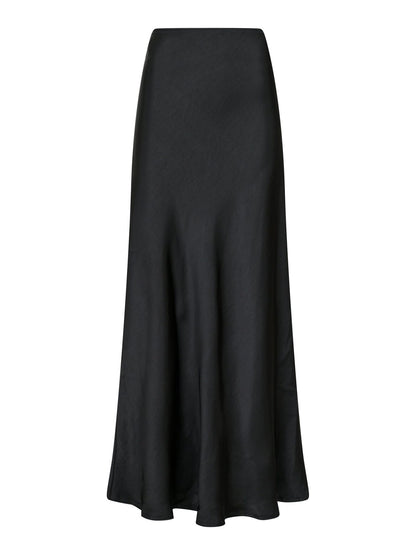 Vicky Heavy Sateen Skirt Black Neo Noir