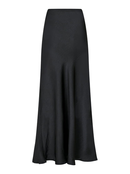 Vicky Heavy Sateen Skirt Black Neo Noir