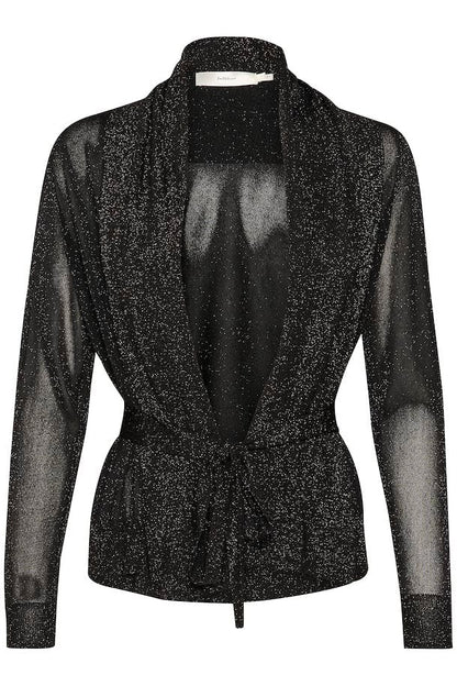 ThaniIW Short Cardigan Glitter Black InWear