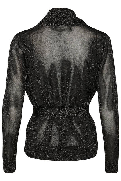 ThaniIW Short Cardigan Glitter Black InWear