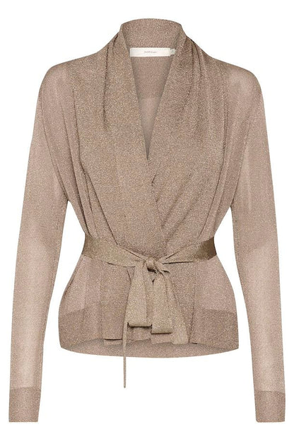 ThaniIW Short Cardigan Glitter Gold InWear