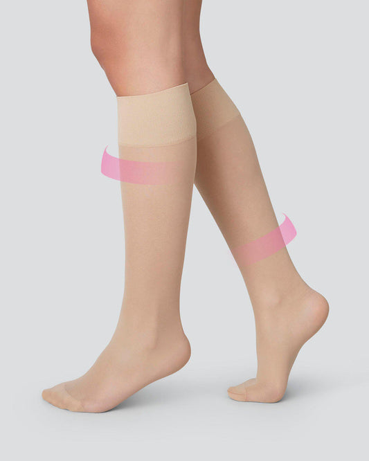 Bea Support Knee Highs Sand Swedish Stockings