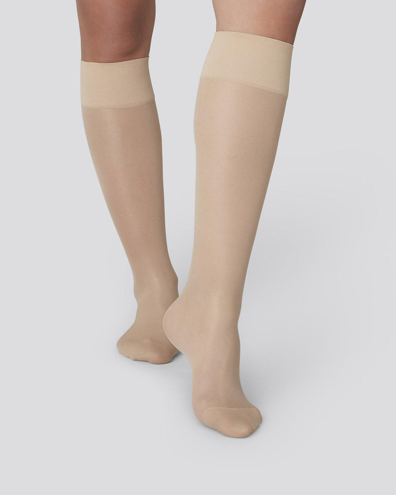 Bea Support Knee Highs Sand Swedish Stockings