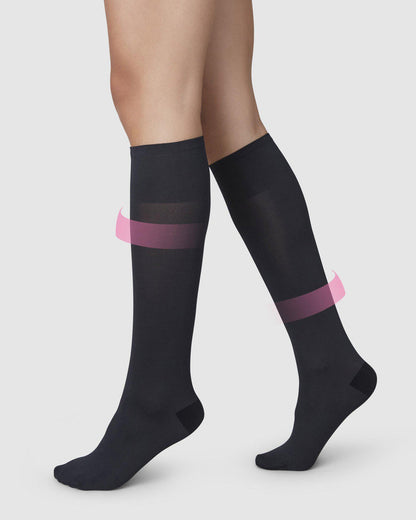 Irma Support Knee-Highs Black Swedish Stockings