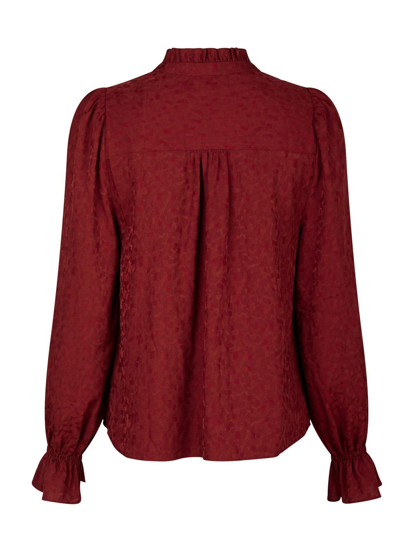 Amara Jacquard Dot Blouse Wine Neo Noir