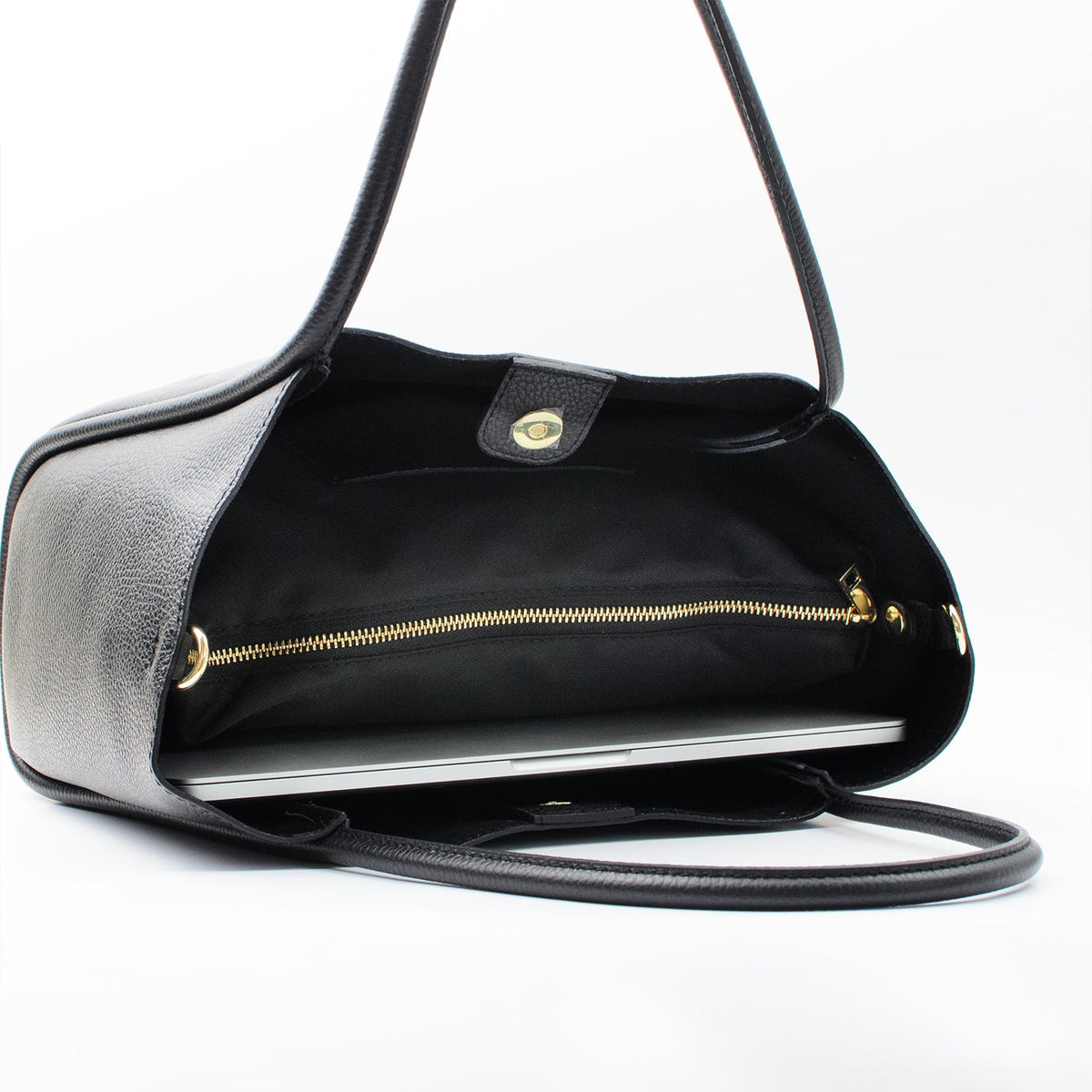 Florence XL Leather Bag Black Latalia