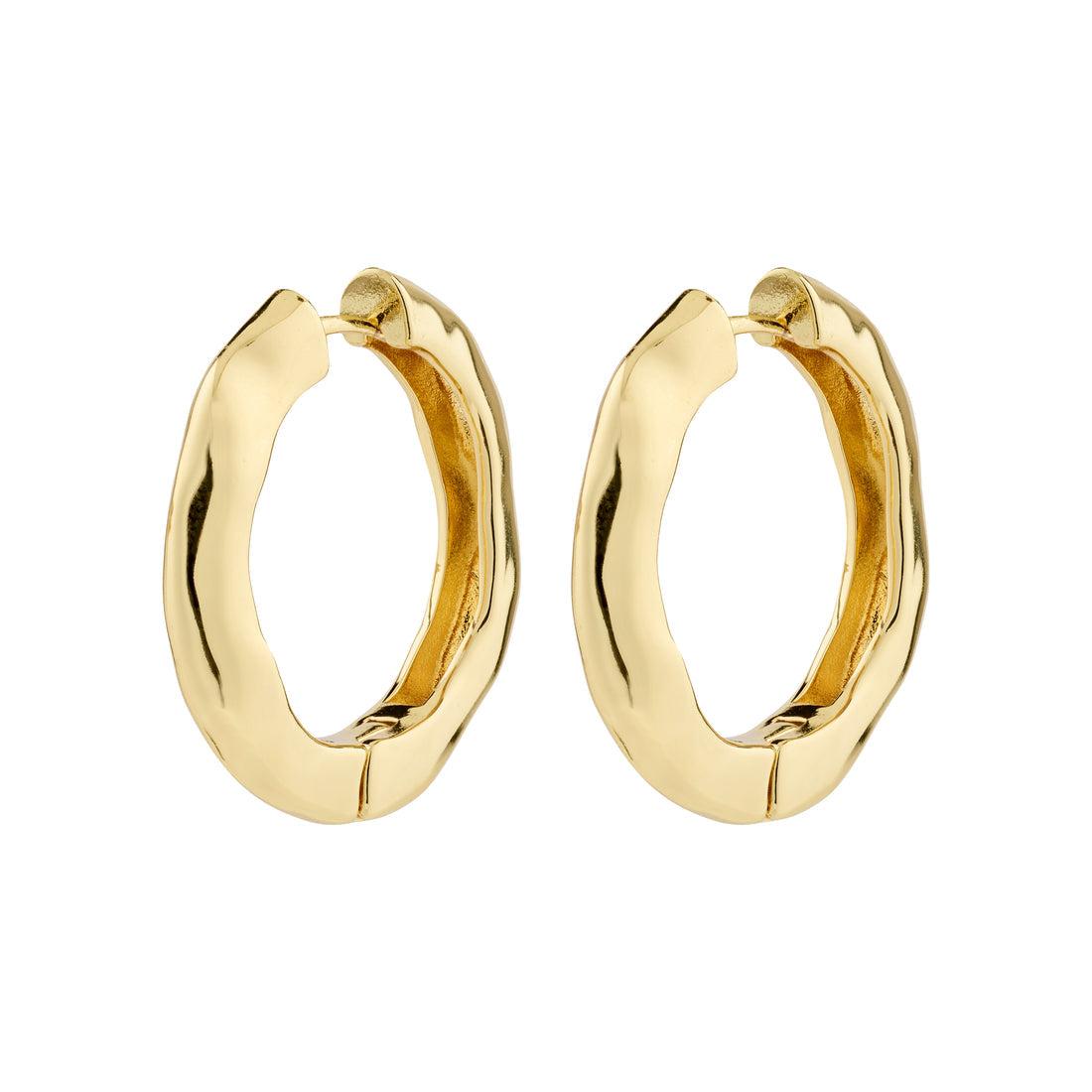 Believe Hoop Earrings Gold Pilgrim