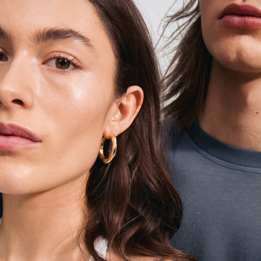 Believe Hoop Earrings Gold Pilgrim