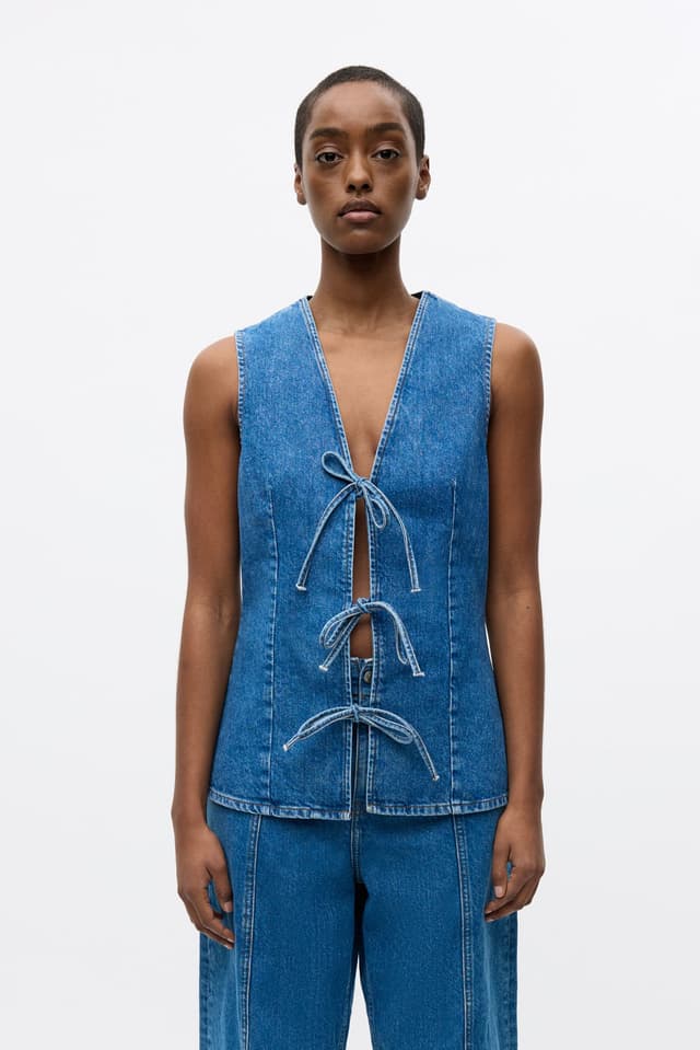 Enatenna Denim Vest 7215 Worn Dark Blue Envii