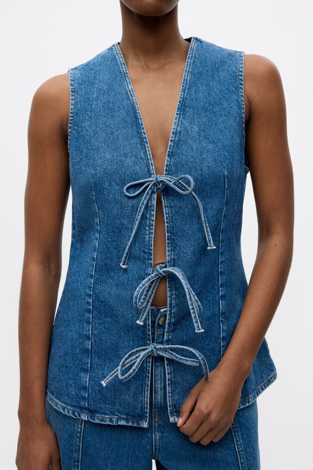 Enatenna Denim Vest 7215 Worn Dark Blue Envii