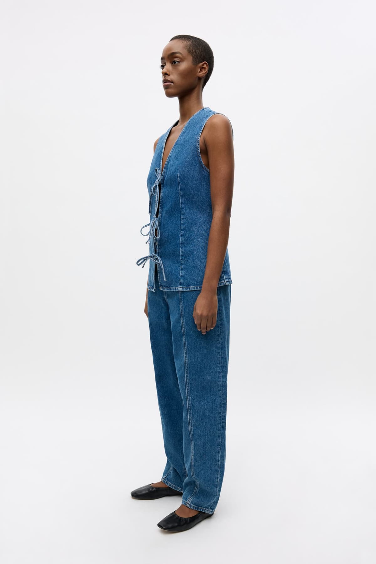 Enatenna Denim Vest 7215 Worn Dark Blue Envii