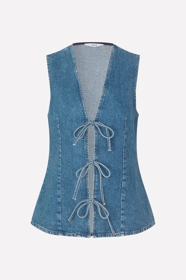 Enatenna Denim Vest 7215 Worn Dark Blue Envii