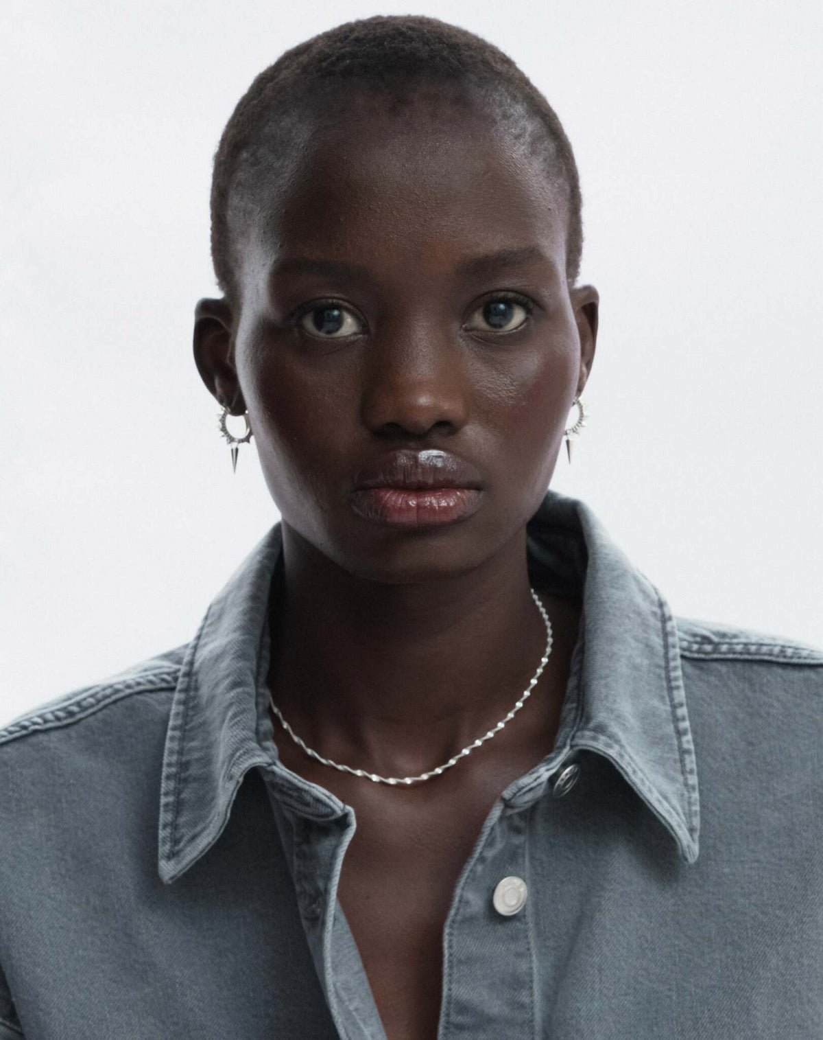 Harvey Heavy Spike Hoops Silver Syster P