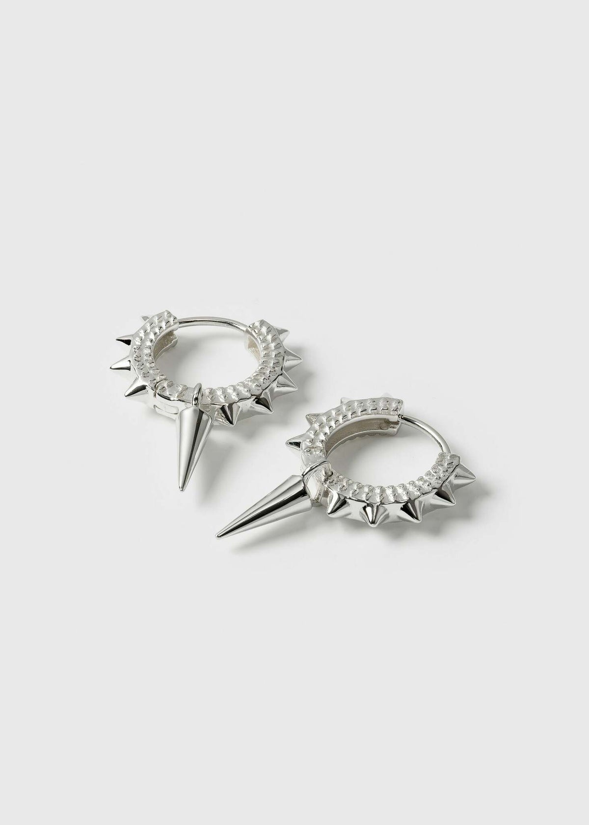 Harvey Heavy Spike Hoops Silver Syster P