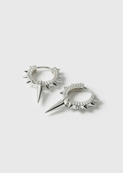 Harvey Heavy Spike Hoops Silver Syster P