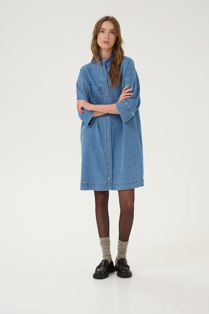 LaraMW 115 Dress Medium Blue Wash My Essential Wardrobe