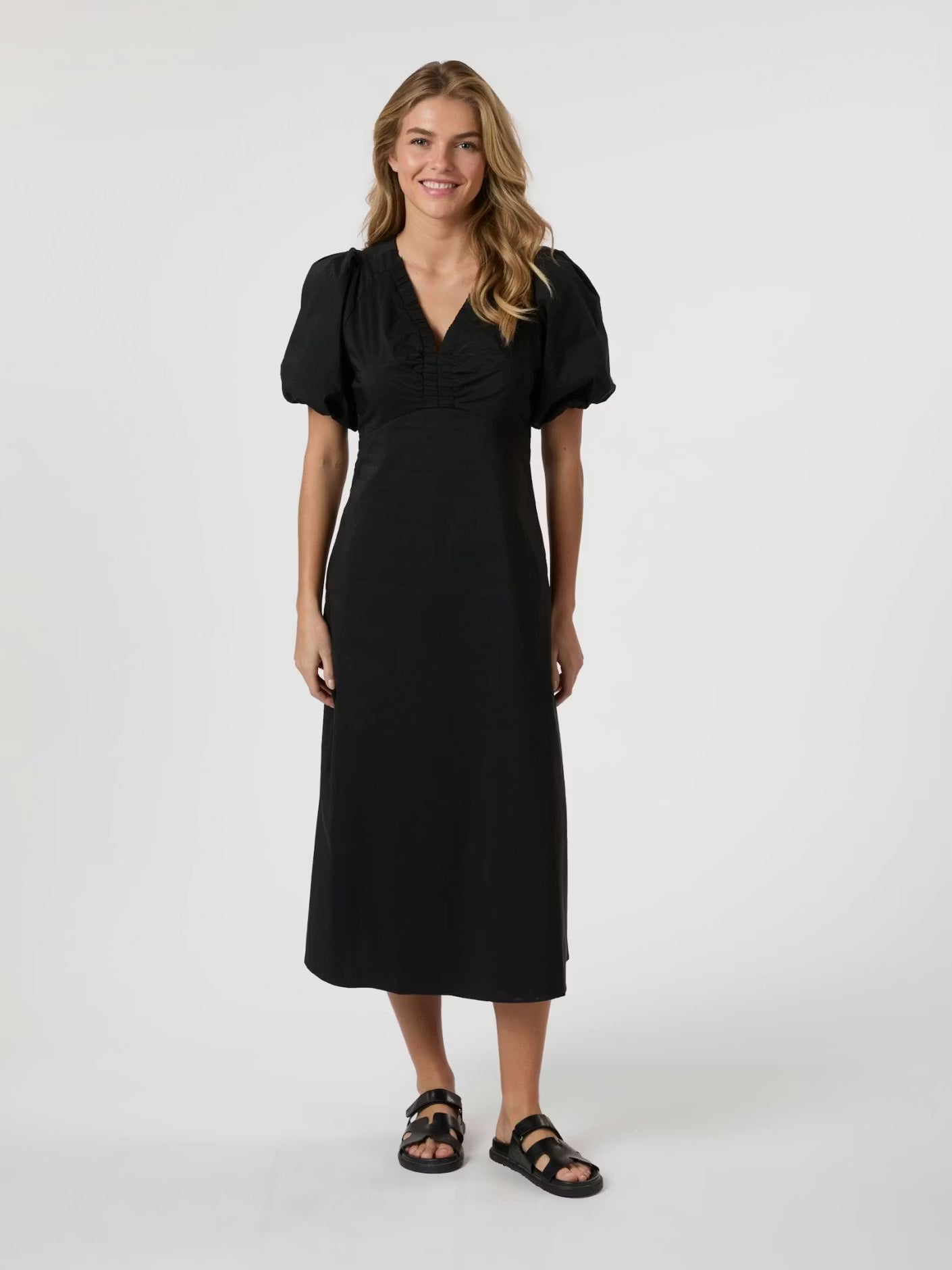 Illana Poplin Dress Black Neo Noir