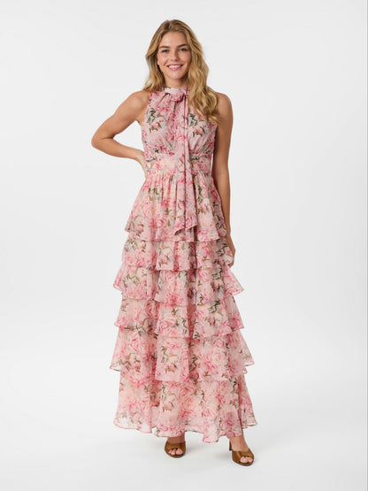 Marli Flower Chiffon Dress Rose Neo Noir