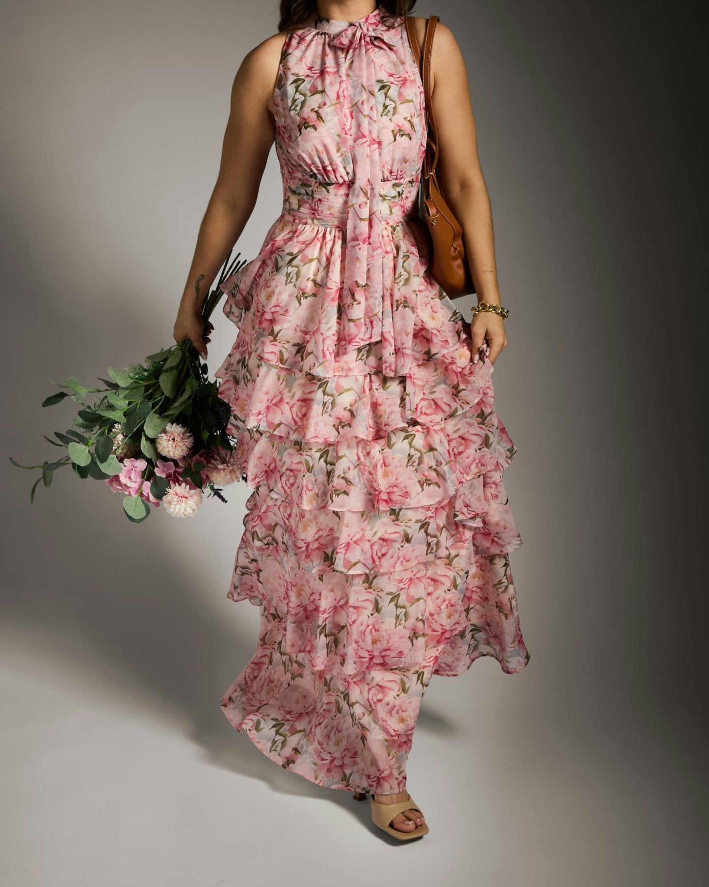 Marli Flower Chiffon Dress Rose Neo Noir