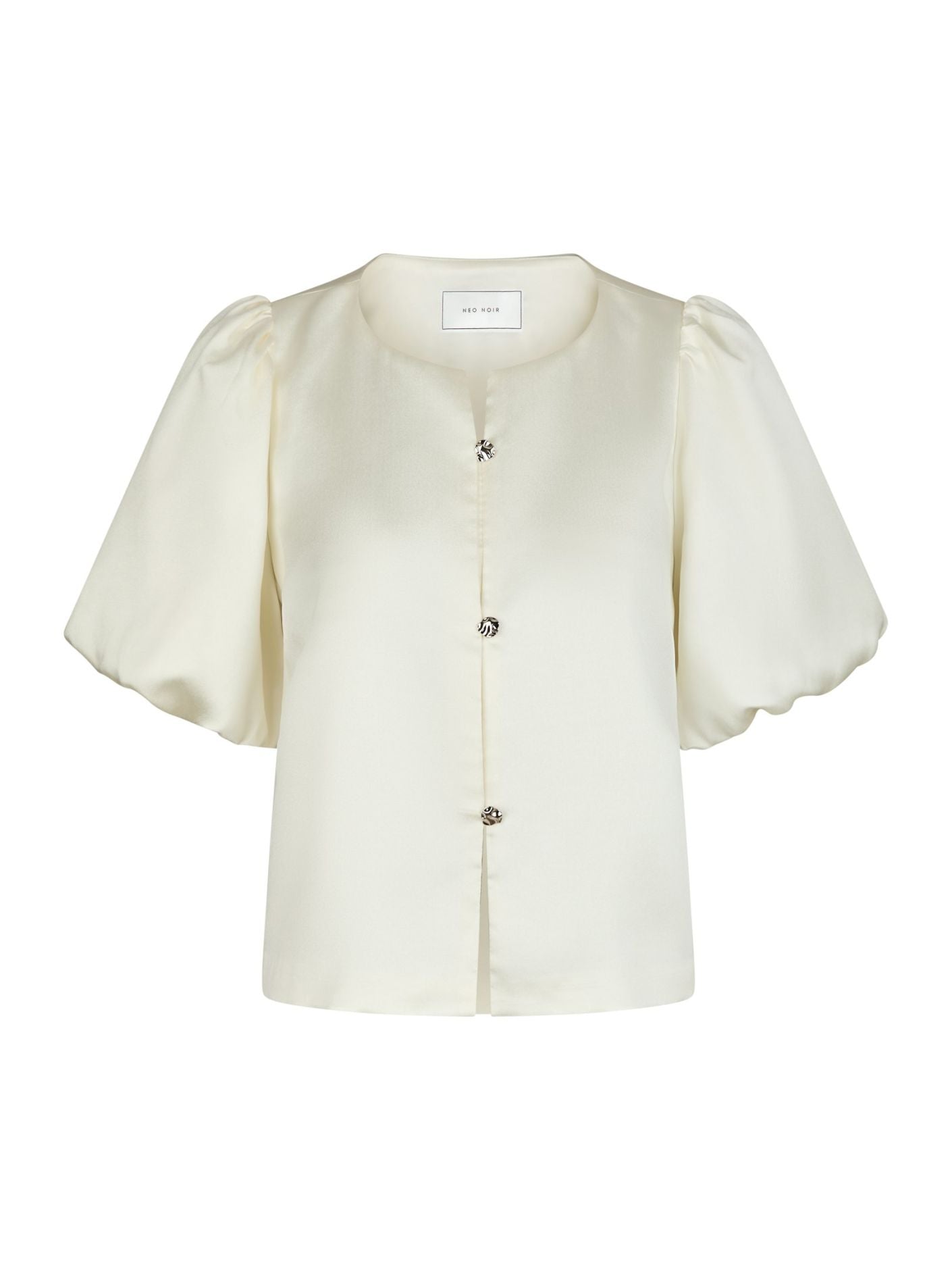 Aisa Dull Satin Blouse Ivory Neo Noir