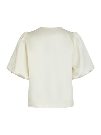 Aisa Dull Satin Blouse Ivory Neo Noir