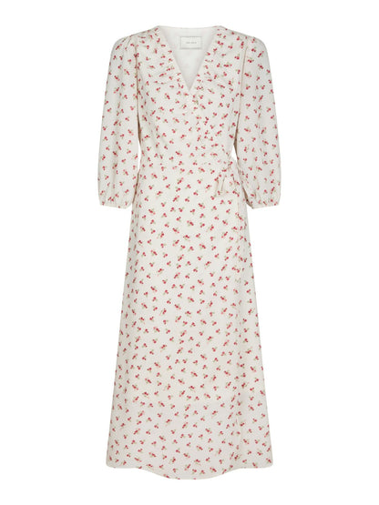 Malinga Simple Flower Dress Red Neo Noir