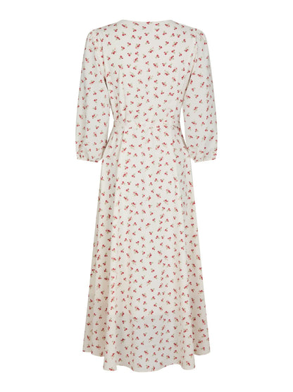 Malinga Simple Flower Dress Red Neo Noir