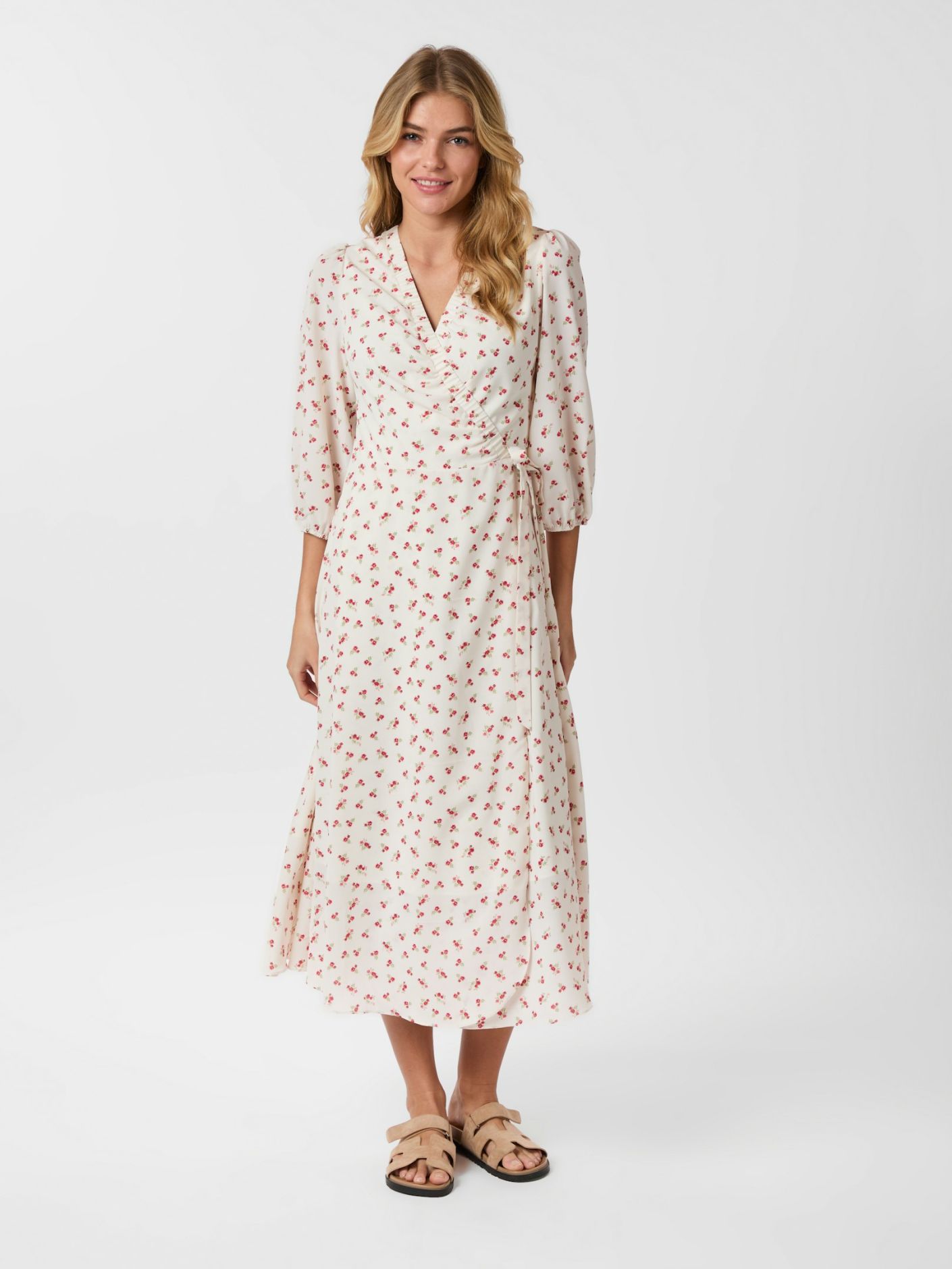 Malinga Simple Flower Dress Red Neo Noir
