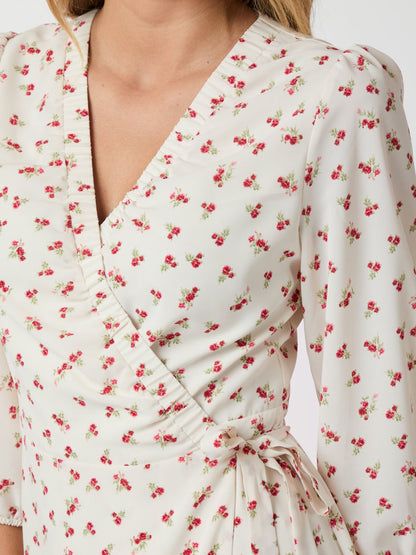 Malinga Simple Flower Dress Red Neo Noir
