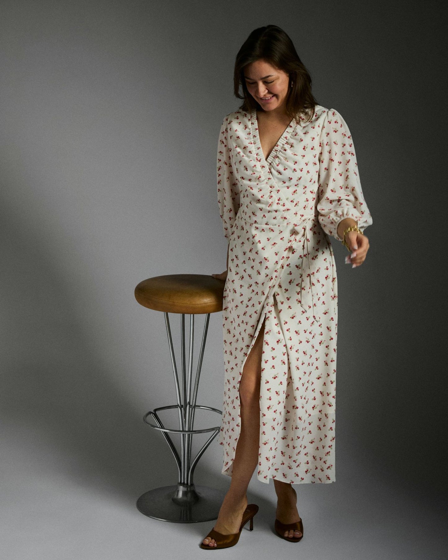 Malinga Simple Flower Dress Red Neo Noir