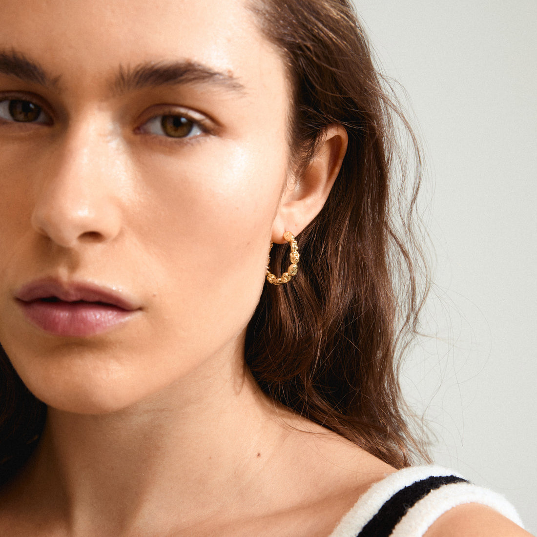 Tide Hoop Earrings Gold Pilgrim