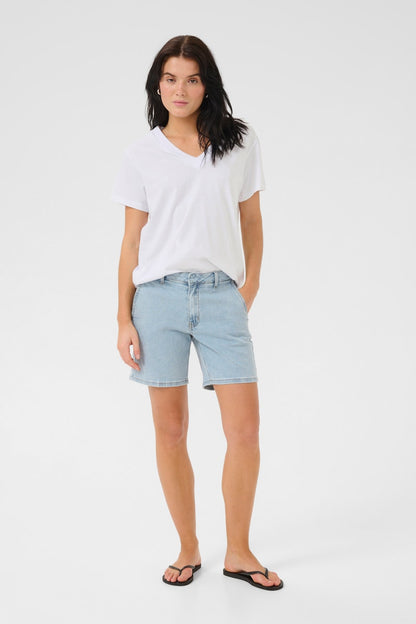 HanneMW V-Neck Tee Bright White My Essential Wardrobe