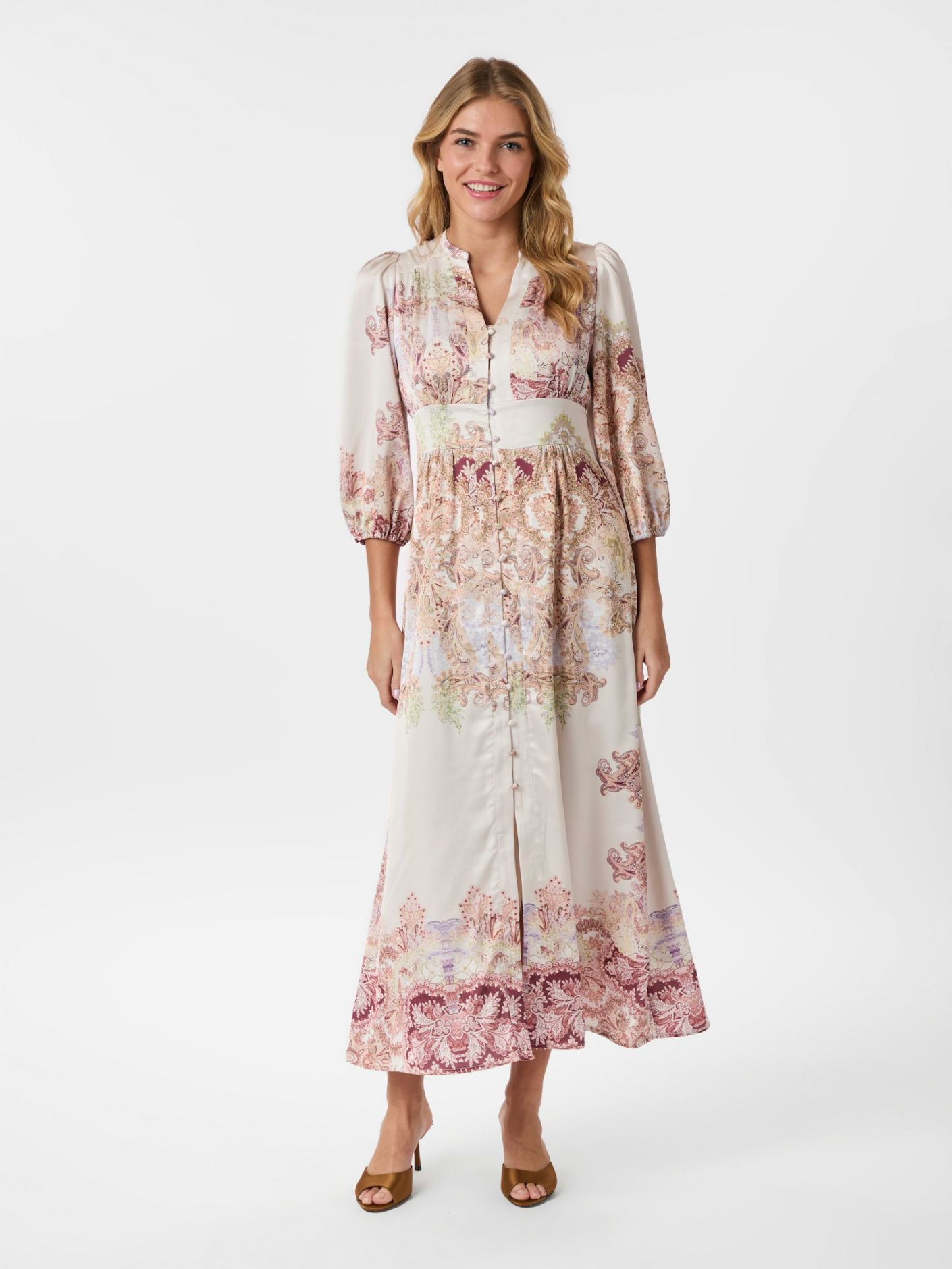 Stellar Artist Paisley Dress Ivory Neo Noir