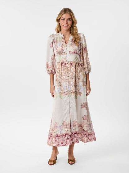 Stellar Artist Paisley Dress Ivory Neo Noir