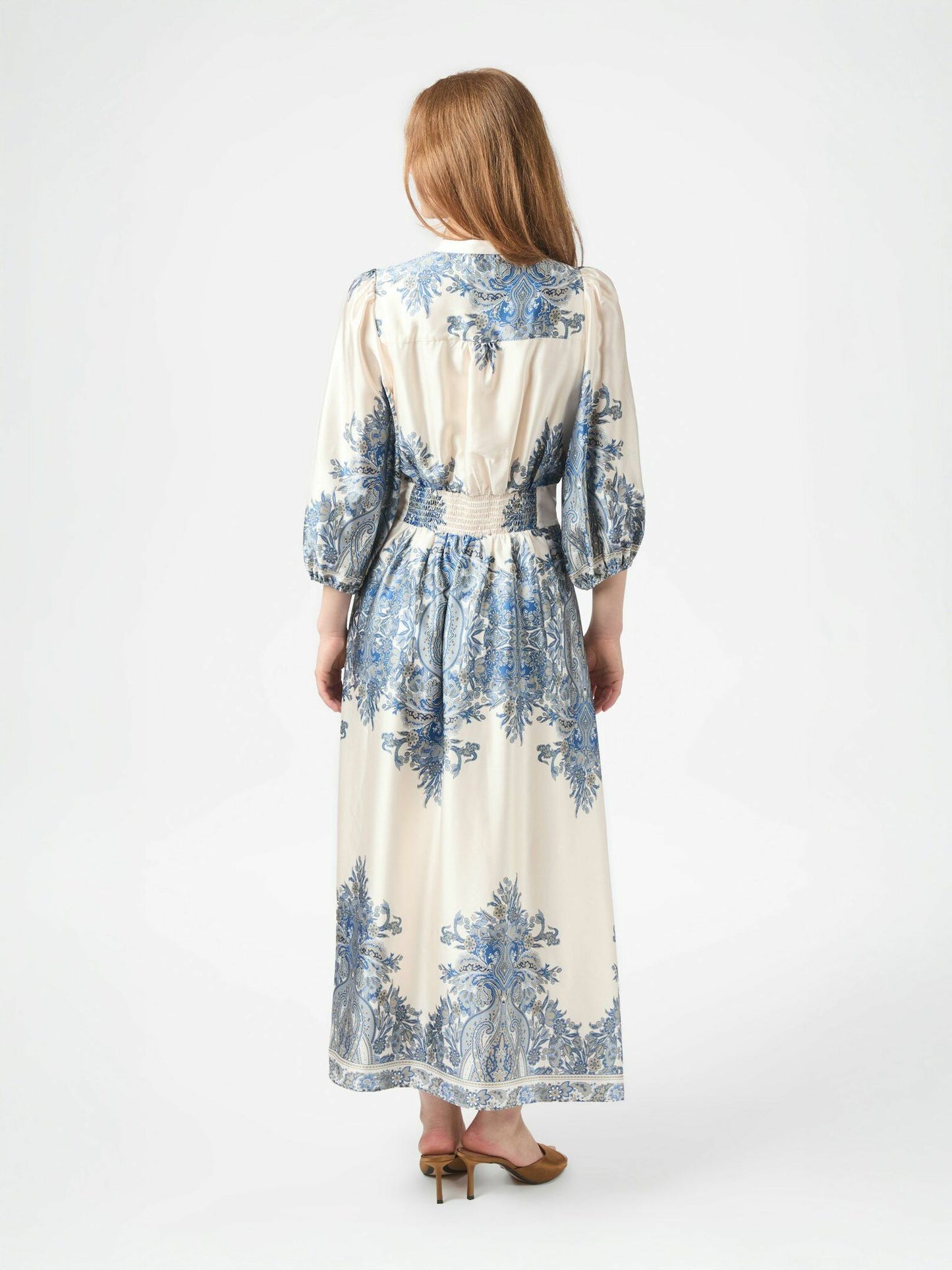 Stellar Artist Paisley Dress Ash Blue Neo Noir