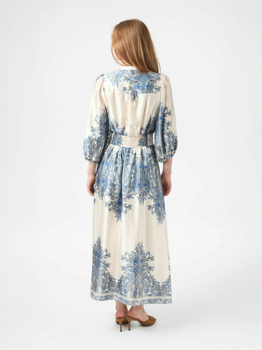 Stellar Artist Paisley Dress Ash Blue Neo Noir