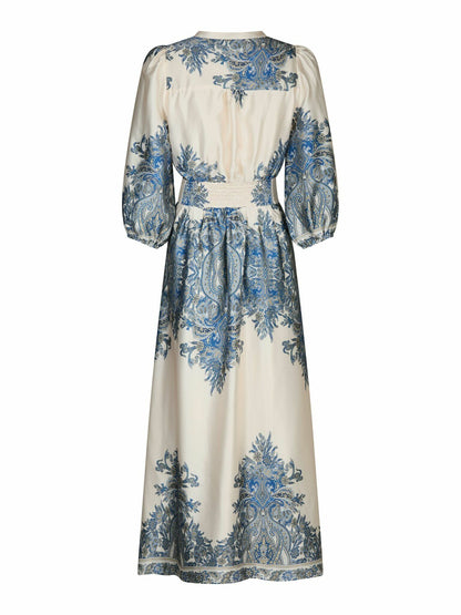 Stellar Artist Paisley Dress Ash Blue Neo Noir