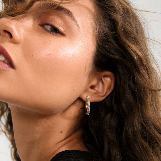Tatum Large Hoops Gold Pilgrim