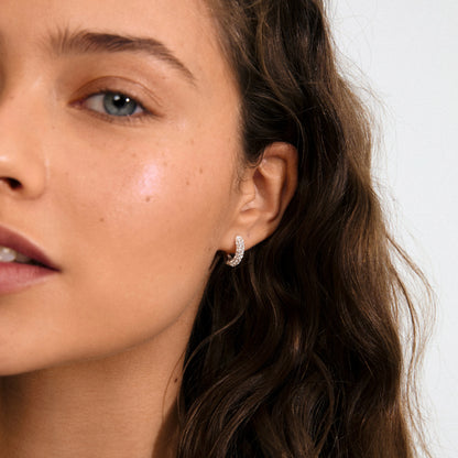 Tatum Small Hoops Silver Pilgrim
