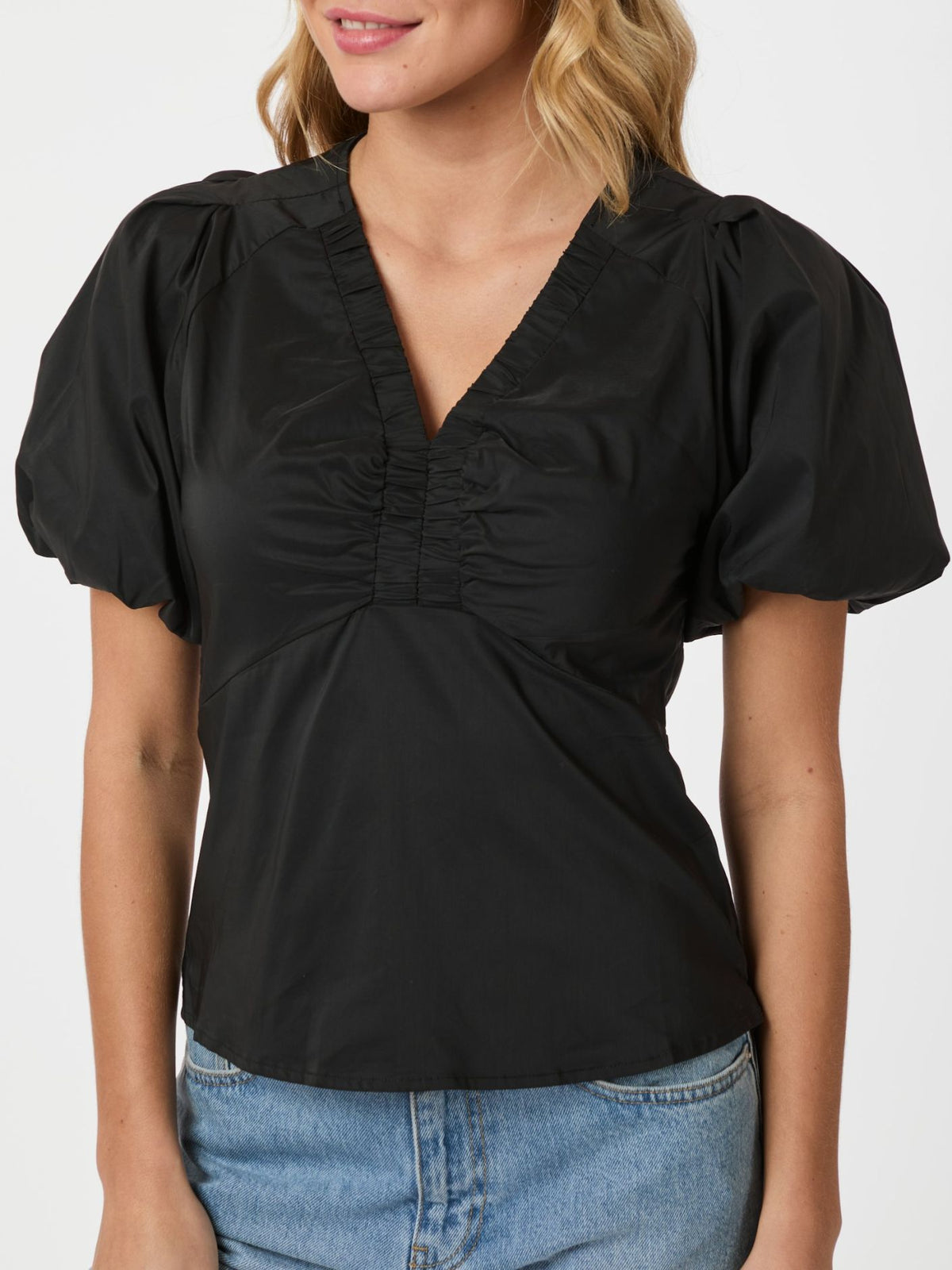 Irina Poplin Blouse Black Neo Noir